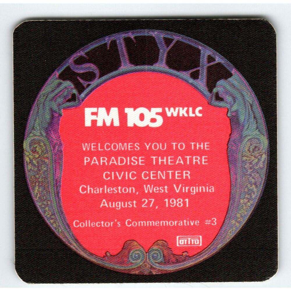 Styx Paradise Theater Backstage Radio Pass Original 1981 Pop Rock Civic Center